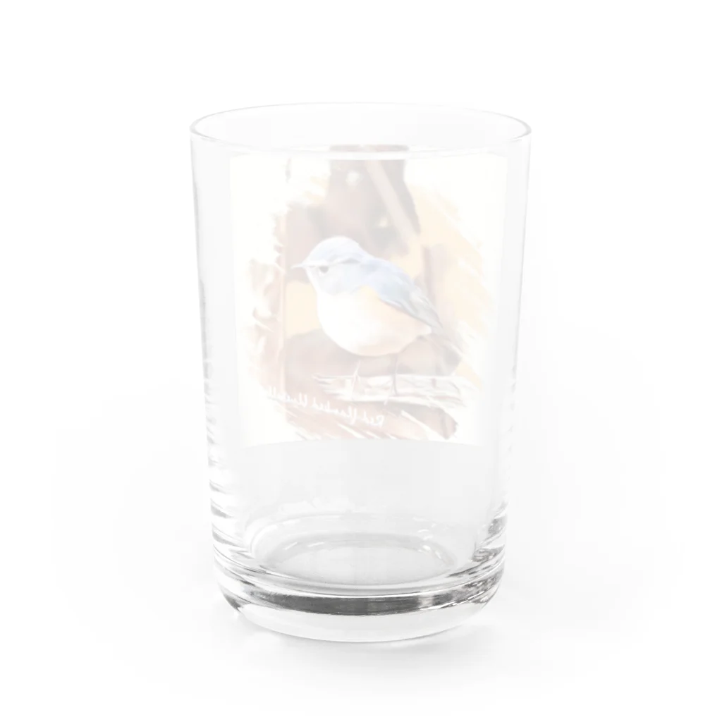 jun-hoshiのルリビタキ ♂ Water Glass :back