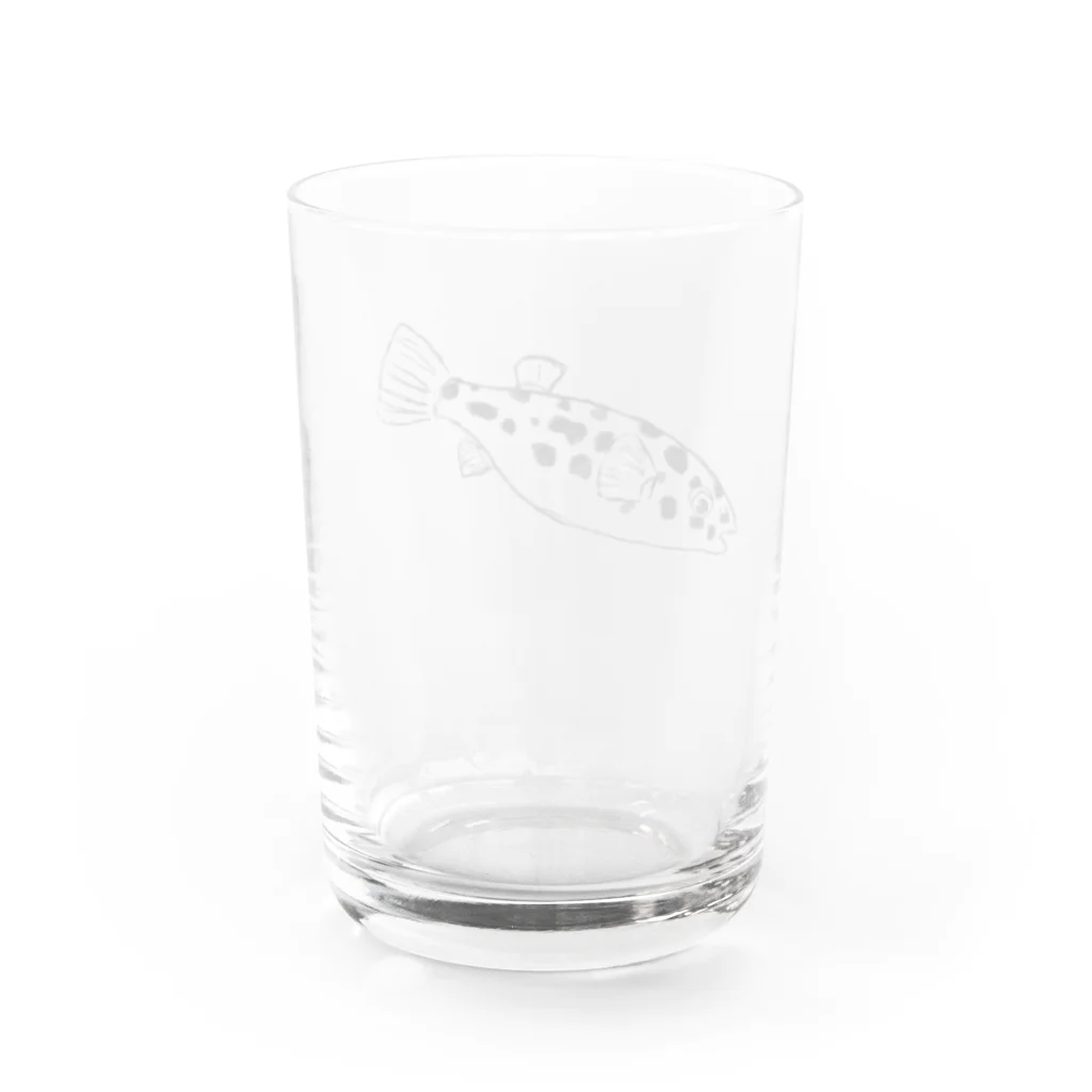 渓鯉庵のミドリフグ Water Glass :back