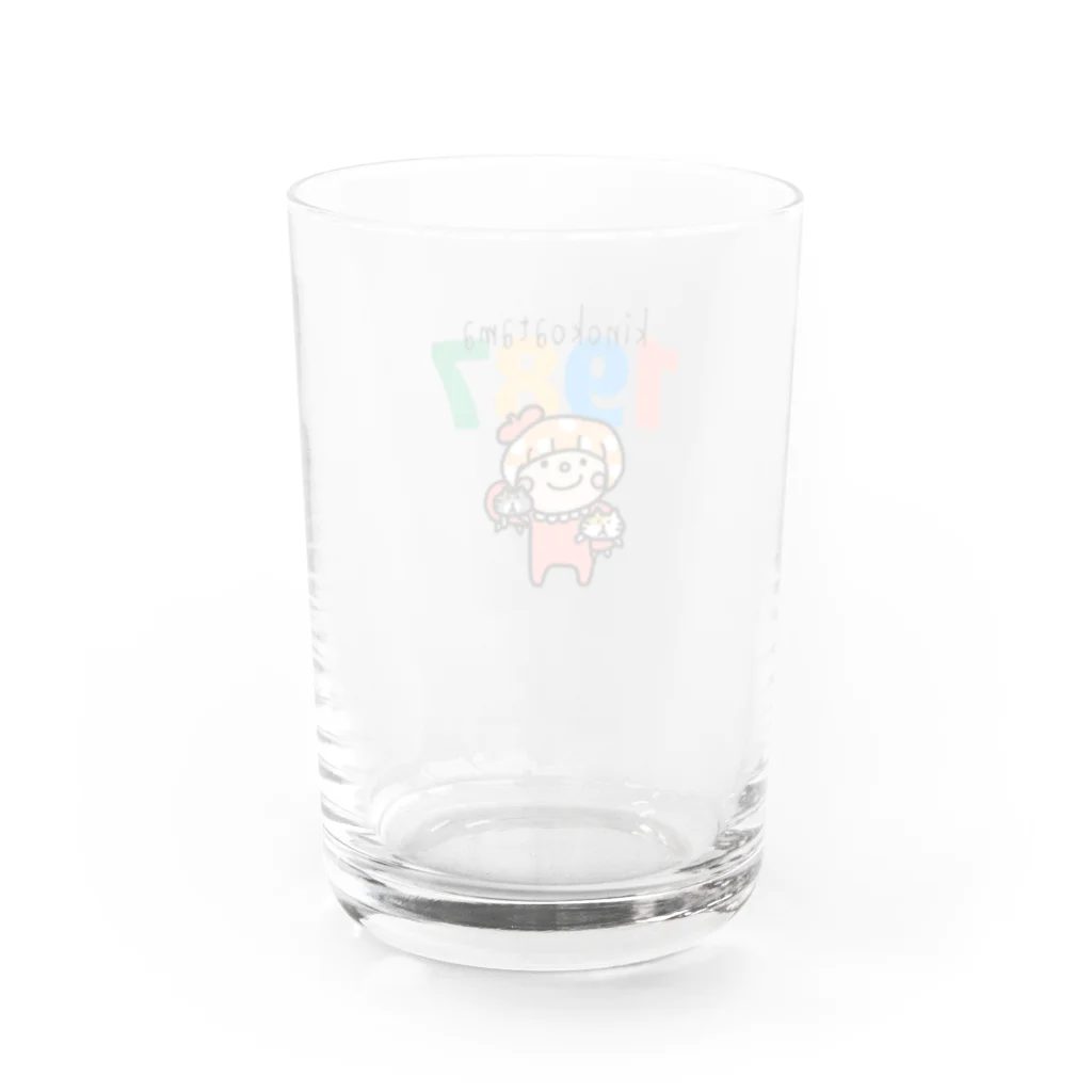 しょこのハンドメイドのきのこあたまのこ Water Glass :back