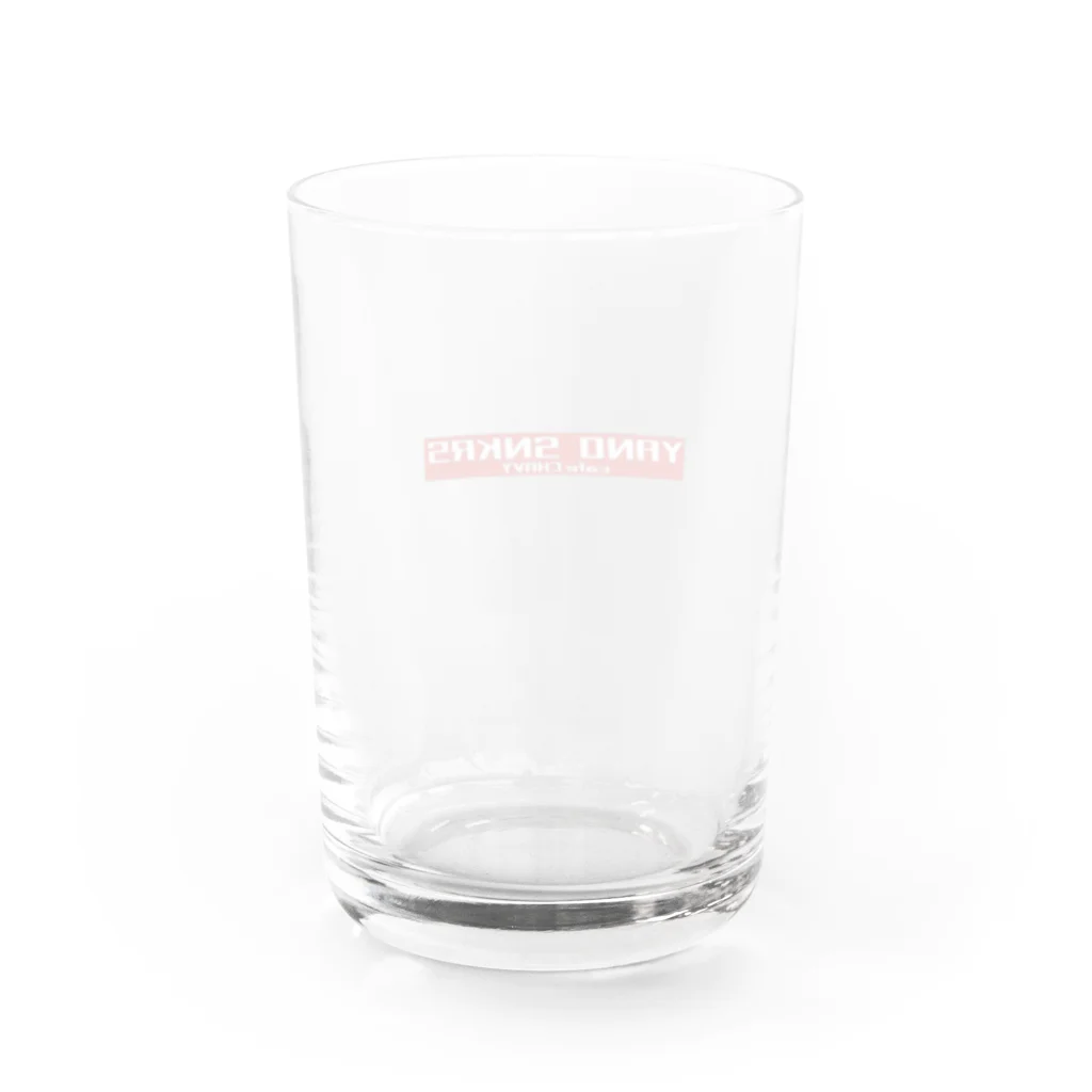 矢野靴店の矢野靴店英語版BOXロゴ Water Glass :back