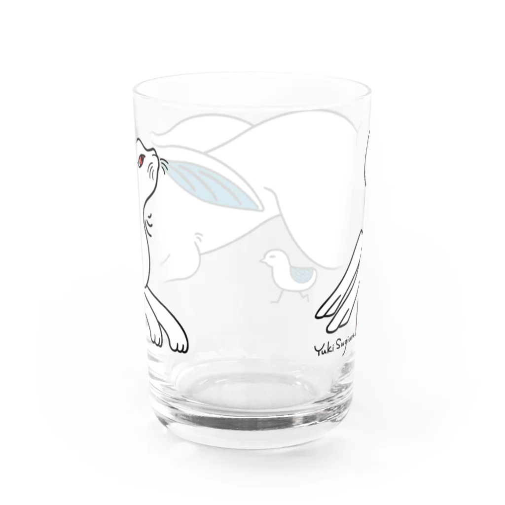 杉浦 由紀のウサギと小鳥 Water Glass :back