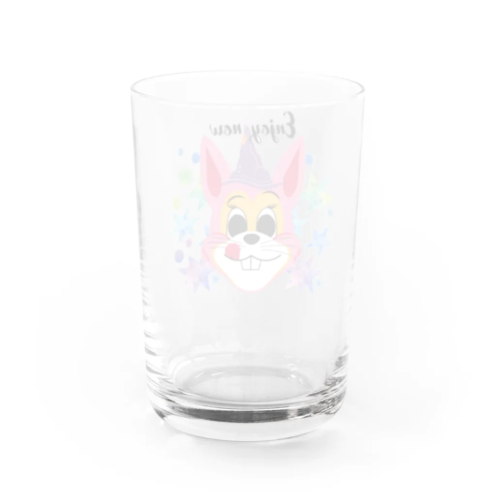 玉子丸の部屋の魔法のピンクうさぎ Water Glass :back