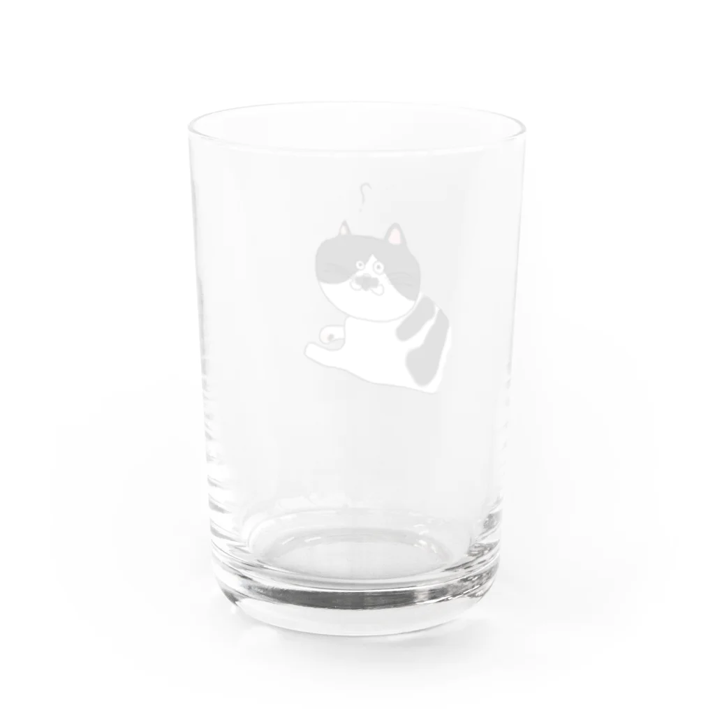 お髭ちゃんのおみせ。のハテナ猫ちゃん Water Glass :back