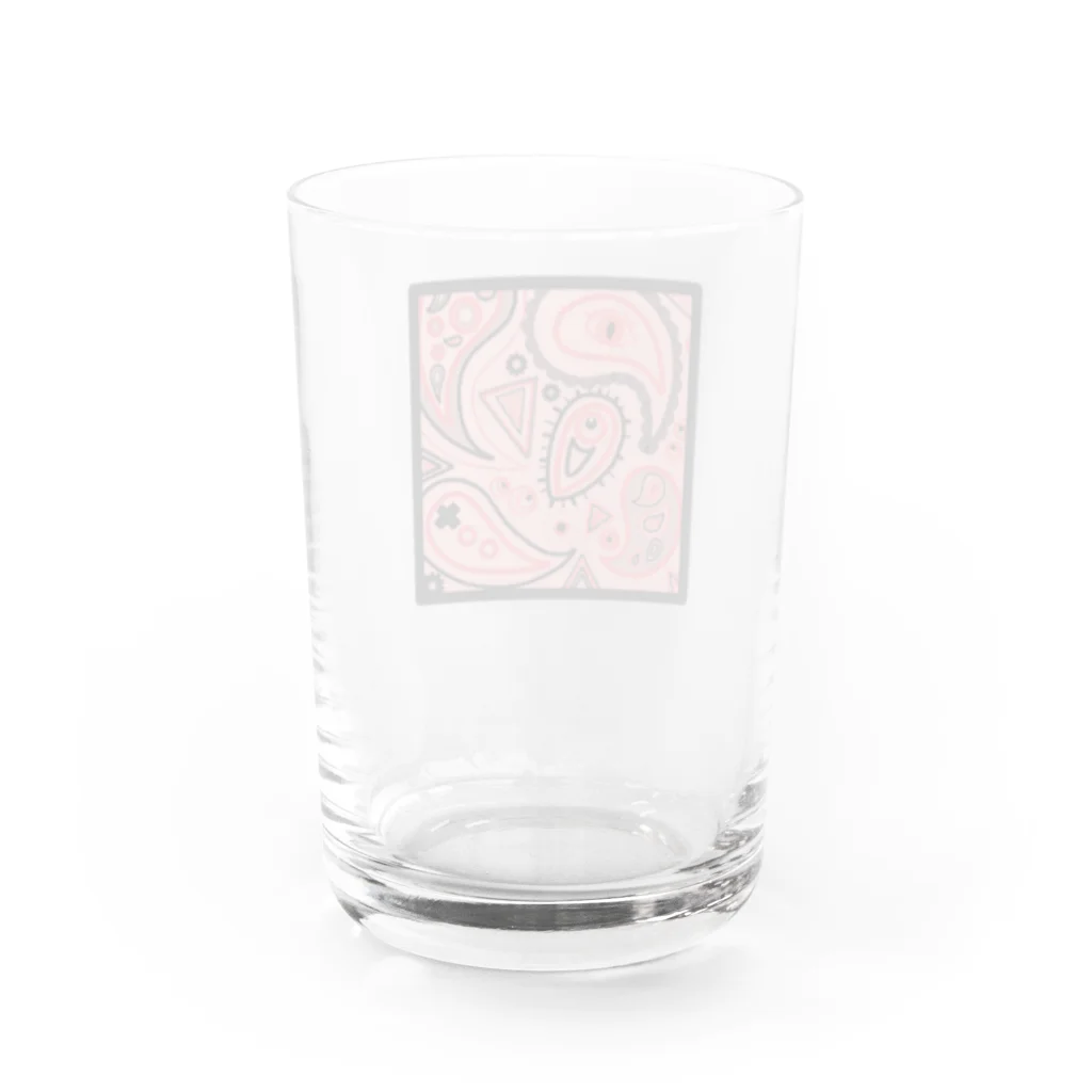 huku×2shopの目玉ペイズリー柄(赤) Water Glass :back