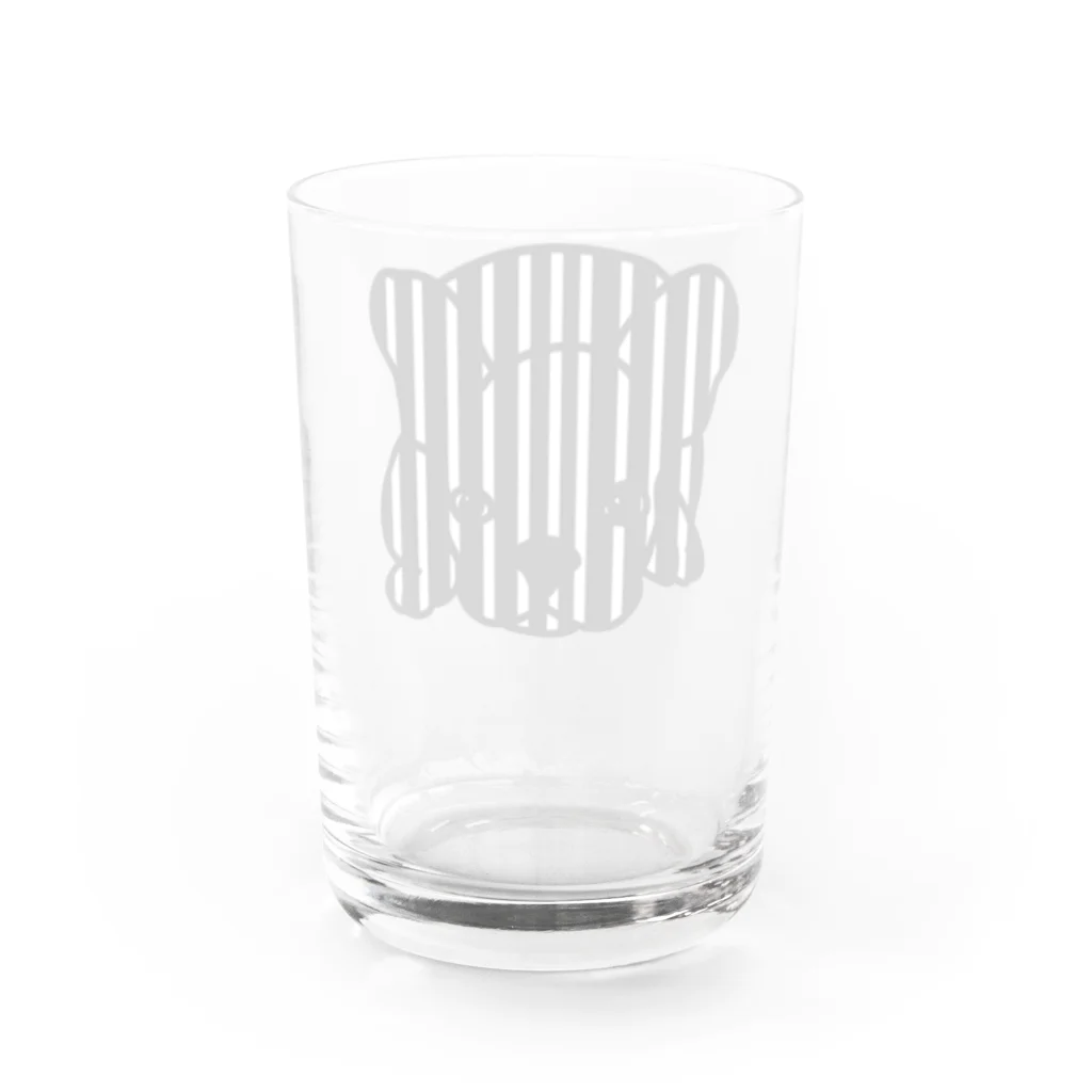 みつまめこshopのストライプ犬 Water Glass :back