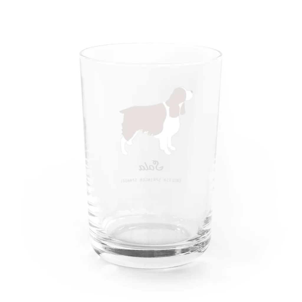 meongmeong（モンモン）の【名入れ】イングリッシュスプリンガースパニエル Water Glass :back