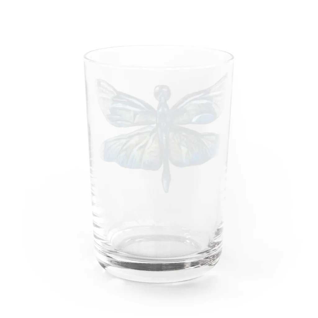 アクリルガッシュの奴隷のチョウトンボ Water Glass :back