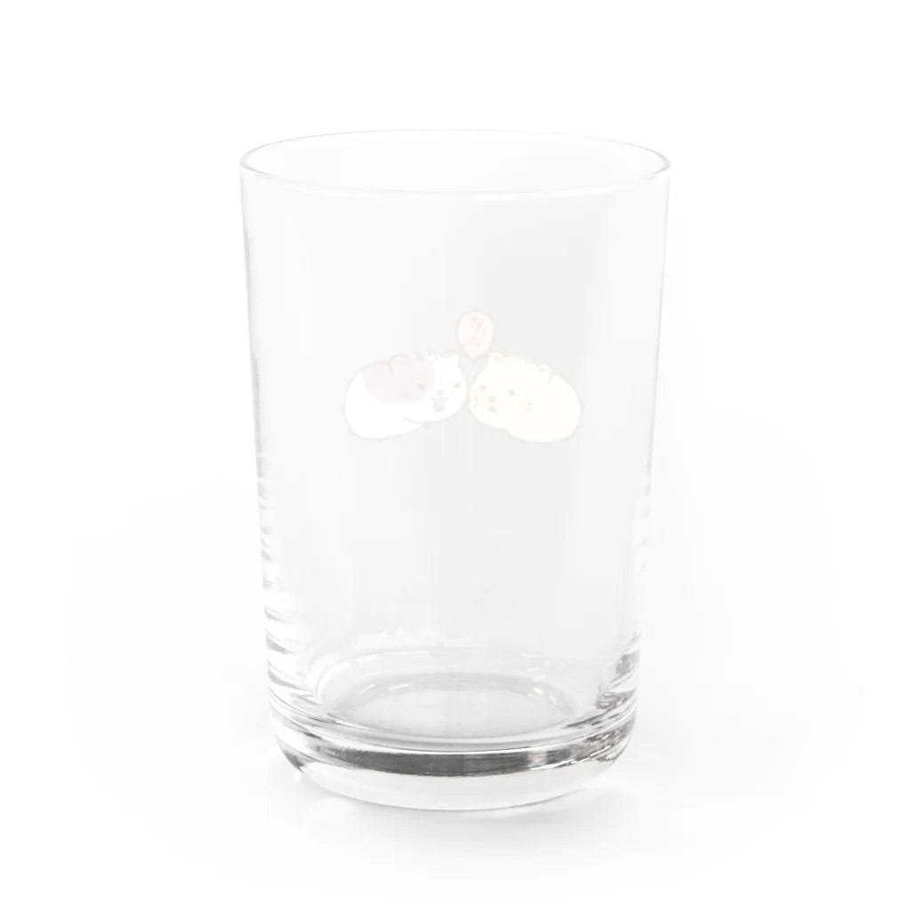 はるねずみのにっこり雑貨店のぷにっ！キハムとシロハム（イラスト） Water Glass :back