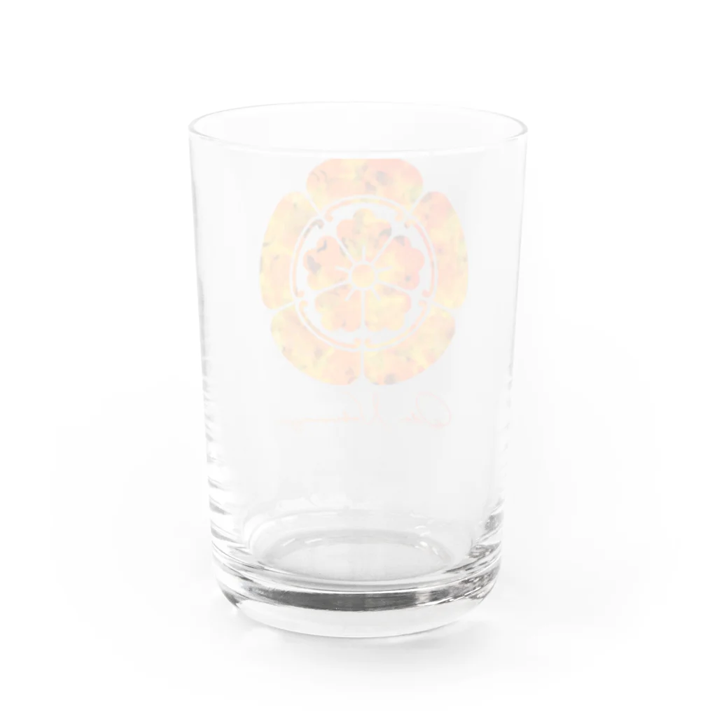 朝霞の【織田信長】火炎 (ロゴ／小物類) Water Glass :back