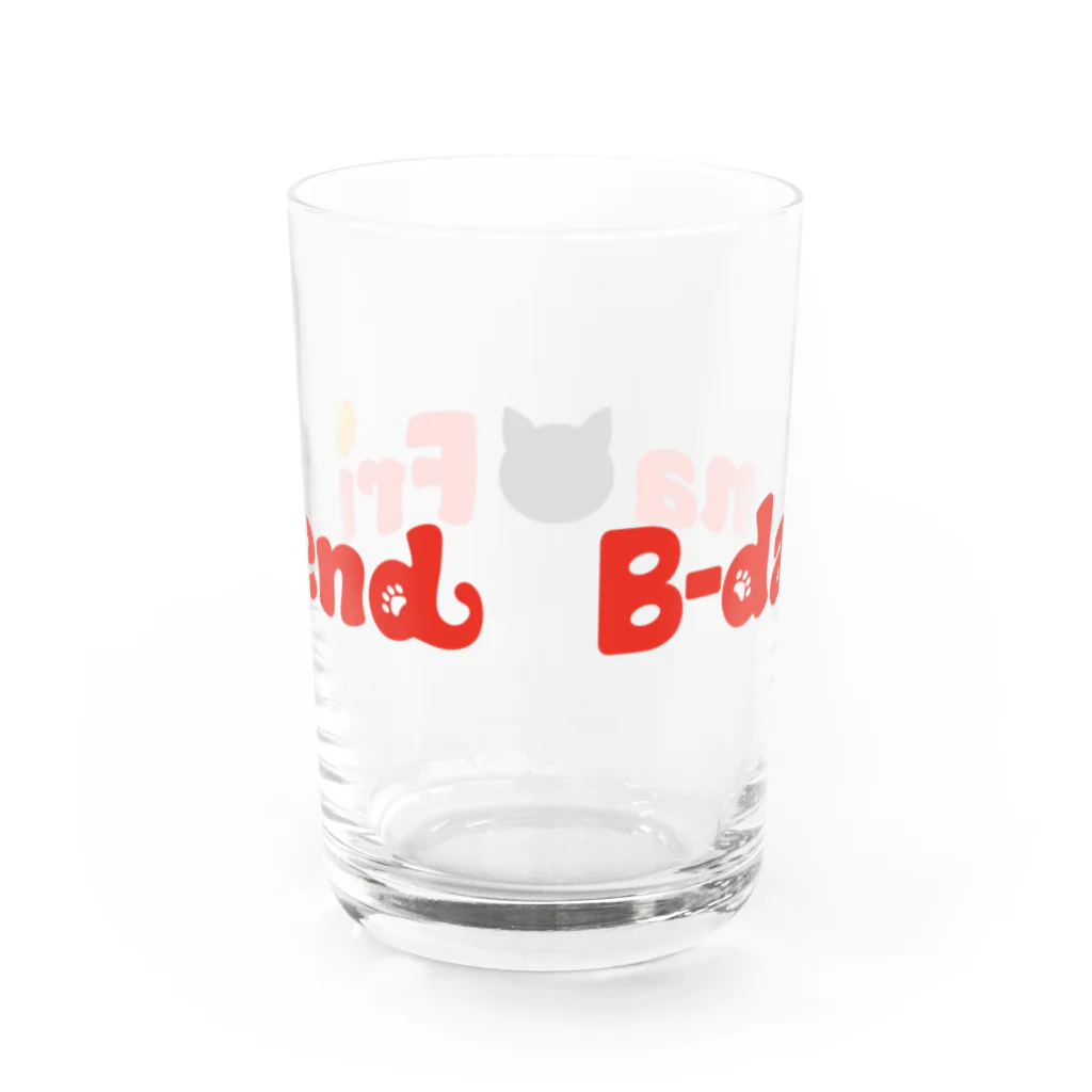 B-damaFriendオリジナルグッズのビー玉フレンド 猫&ロゴ2 Water Glass :back