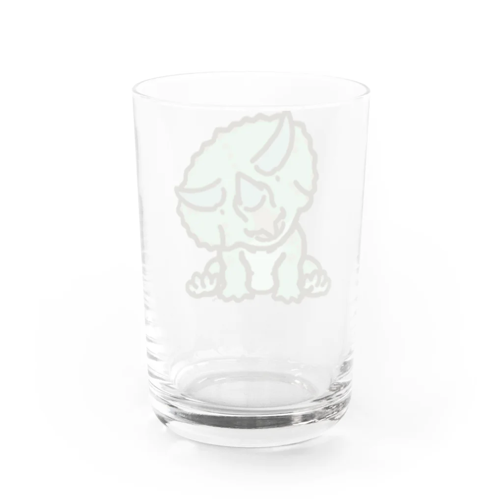 segasworksのトリケラちゃん（お座り）首傾げ Water Glass :back