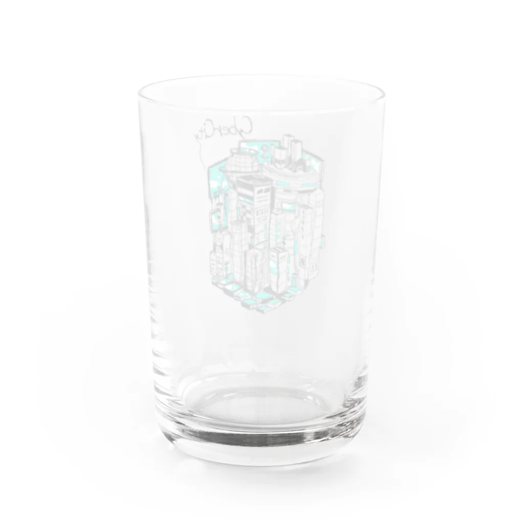 羽根の生えたてるてるのcybercity Water Glass :back