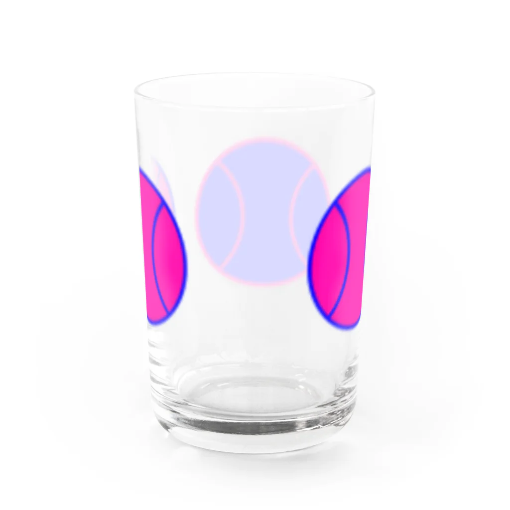 HAREのカラフル野球ボール　青ピンク① Water Glass :back