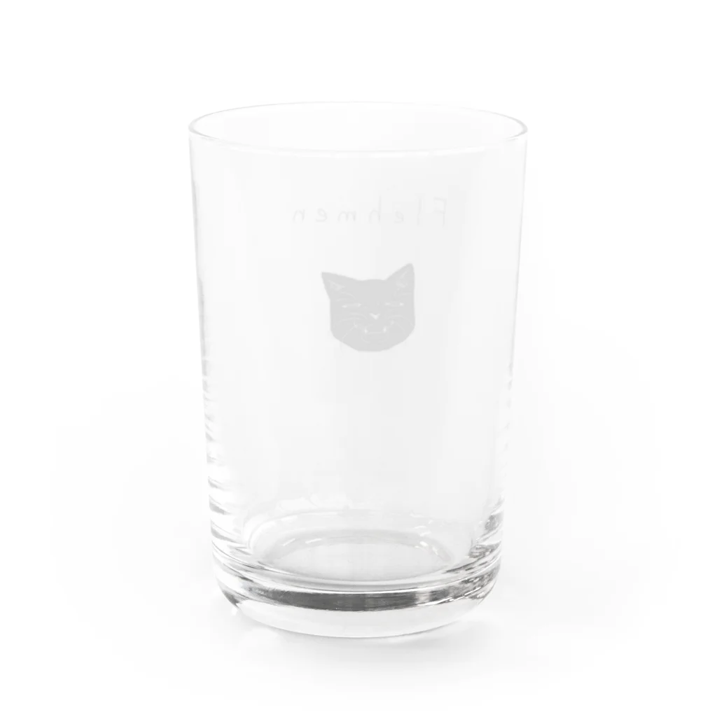 あましぶきのフレーメン反応黒猫 Water Glass :back