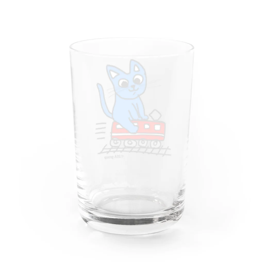 Official GOODS Shopの赤電のりてつニャーンコ Water Glass :back