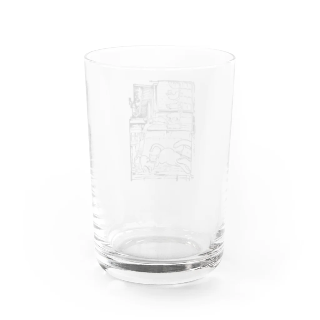 空想画学販売所のドロボウ猫はニンジャ猫 Water Glass :back