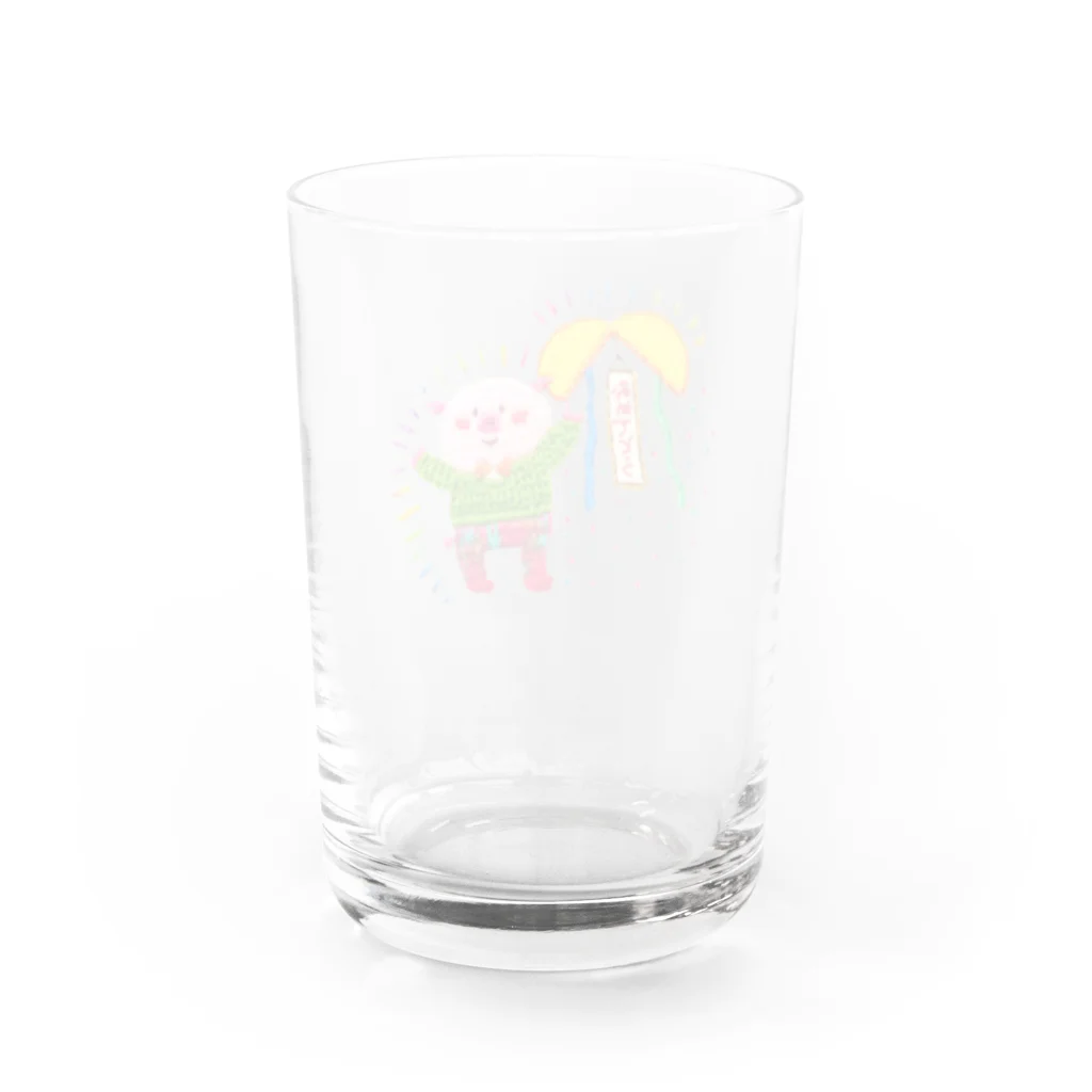 春福のぶたちゃんたちのおめでとうのぶたくん Water Glass :back