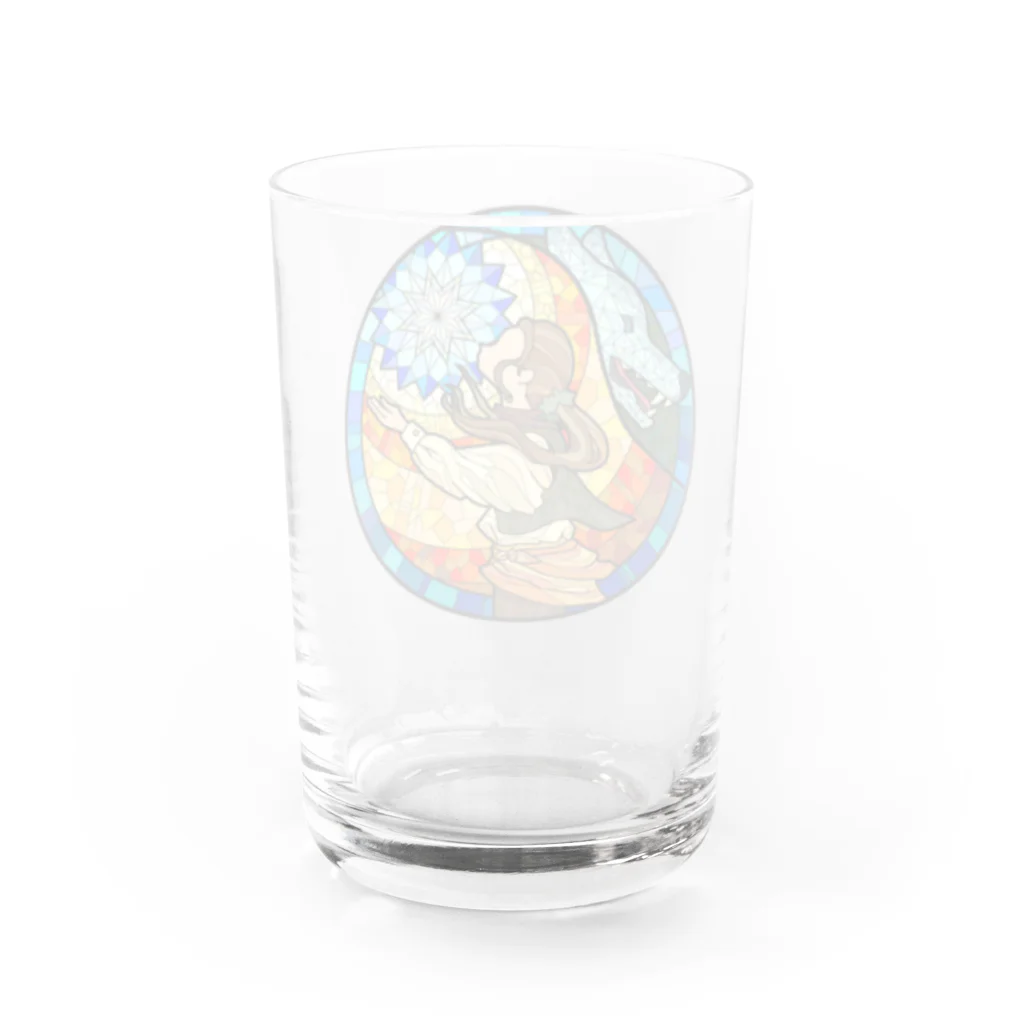 梅井ゆえ🌸さきがけ堂の「光る魔物」ステンドグラス風イラスト Water Glass :back