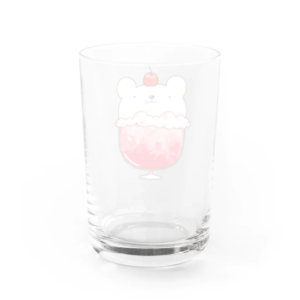 pecori ぺこりのしろくまのクリームソーダ いちご味 Water Glass :back