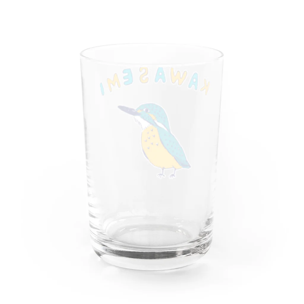 NIKORASU GOの野鳥デザイン「カワセミ」（Tシャツ・パーカー・ETC）） Water Glass :back