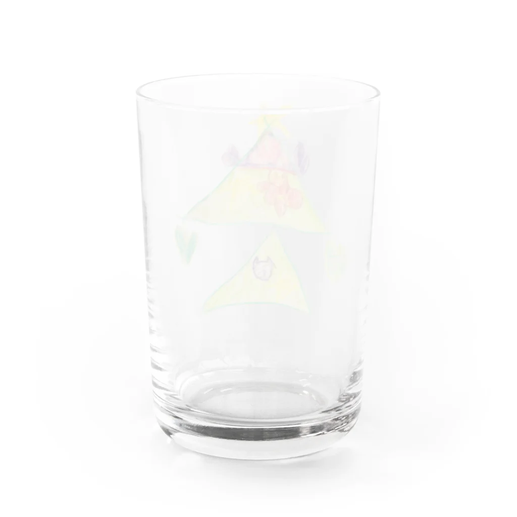 KidsArtの【子どもの絵】クリスマスツリー Water Glass :back