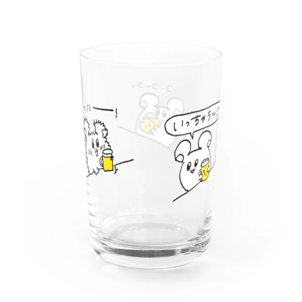 プリティーマカロンの酒カスなハムスター Water Glass :back