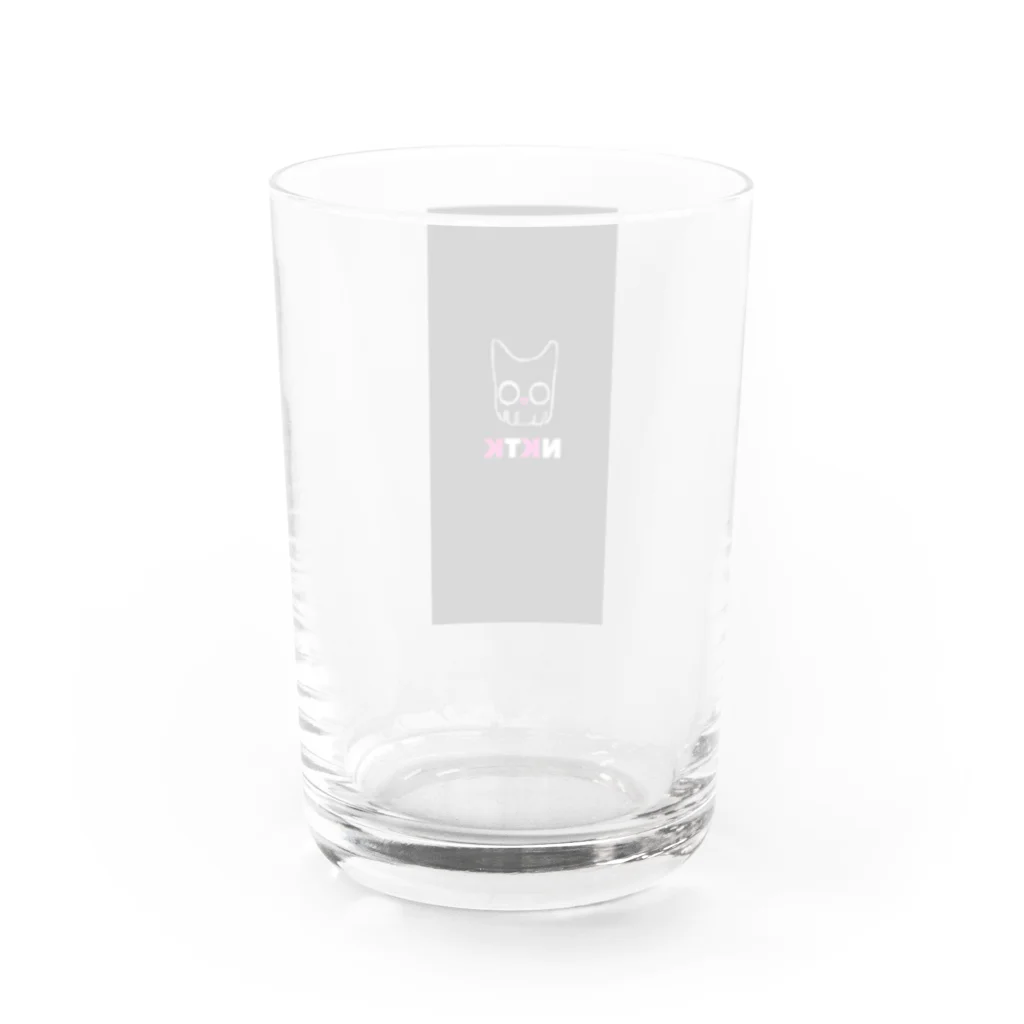 NKTK♡ＳＨＯＰの猫ドクロ（黒白ピンク） Water Glass :back