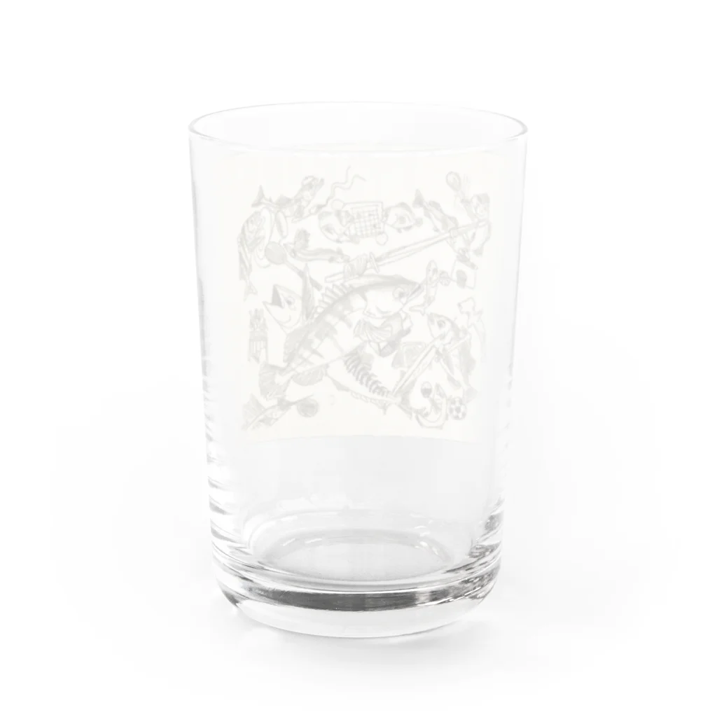 よっちーStoreの青春のおさかな Water Glass :back