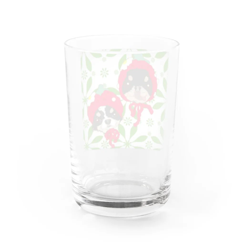 choco-maroのにこりさちゃん（いちご娘・ボタニカル） Water Glass :back