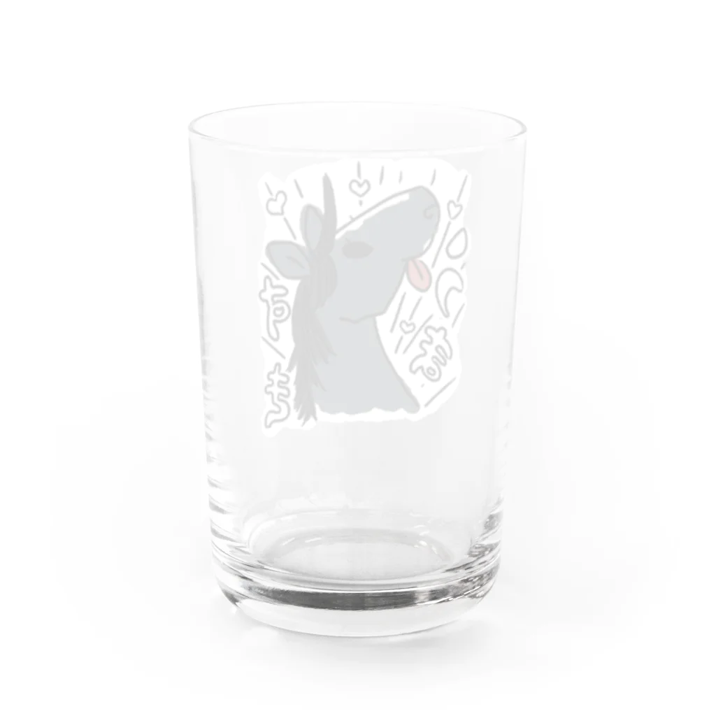 Pa-LessのUmasuki-青鹿毛ちゃん Water Glass :back