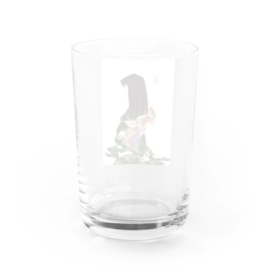 kukuri1957のお店の草子さん・黒地に鶴 Water Glass :back