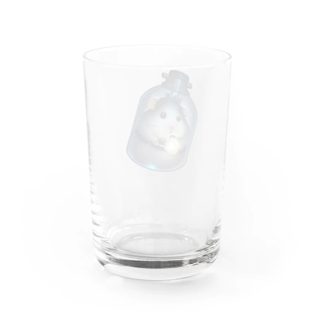 AI_Labの瓶入りハムスターのかわいいアート Water Glass :back