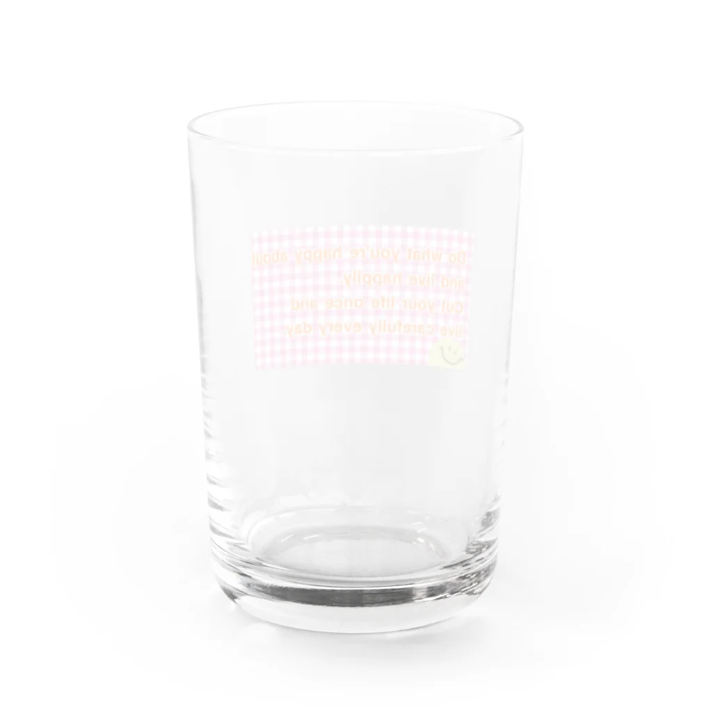 ゆうばあばチャンネルのギンガムチェック Water Glass :back