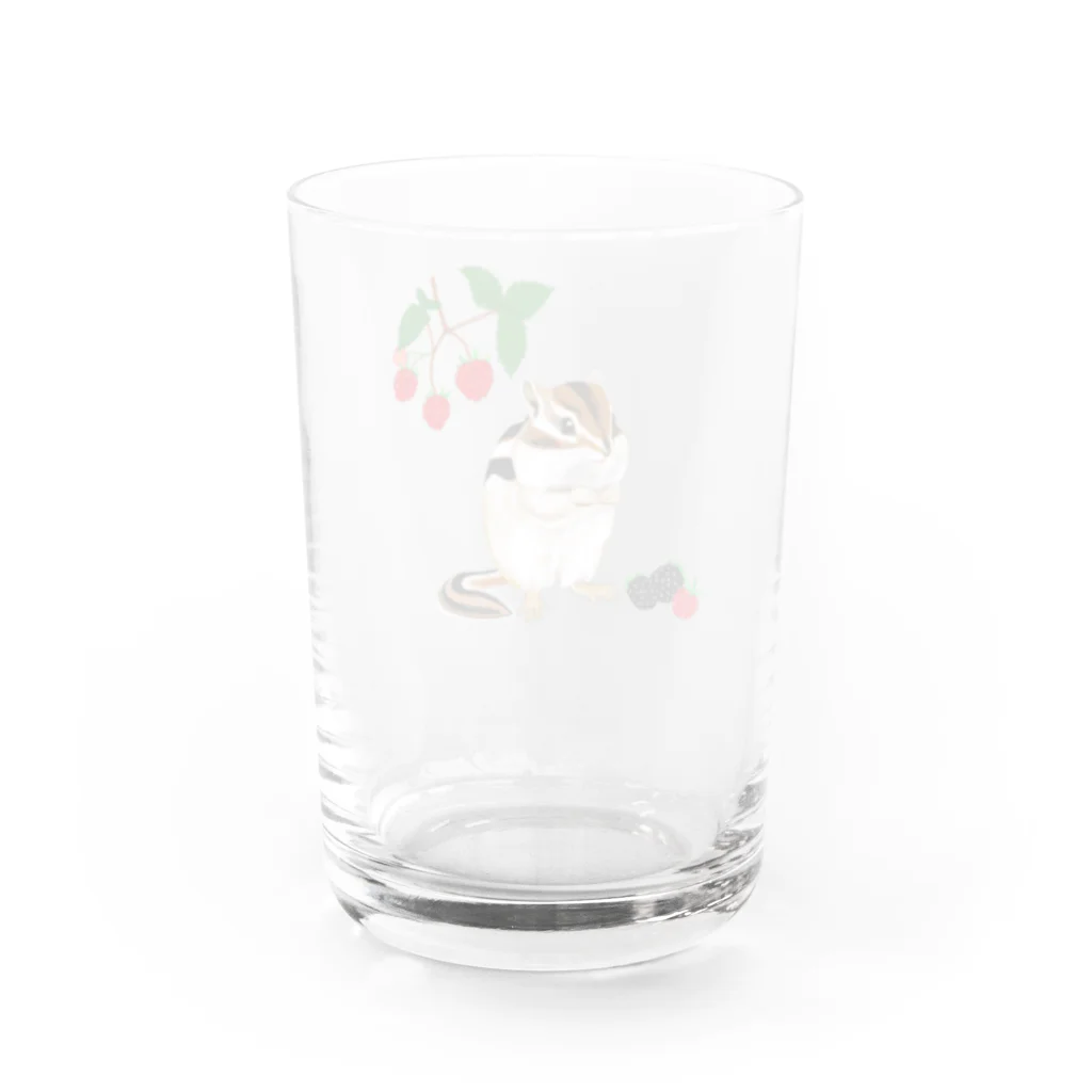 PERIDOTの木苺とシマリス Water Glass :back