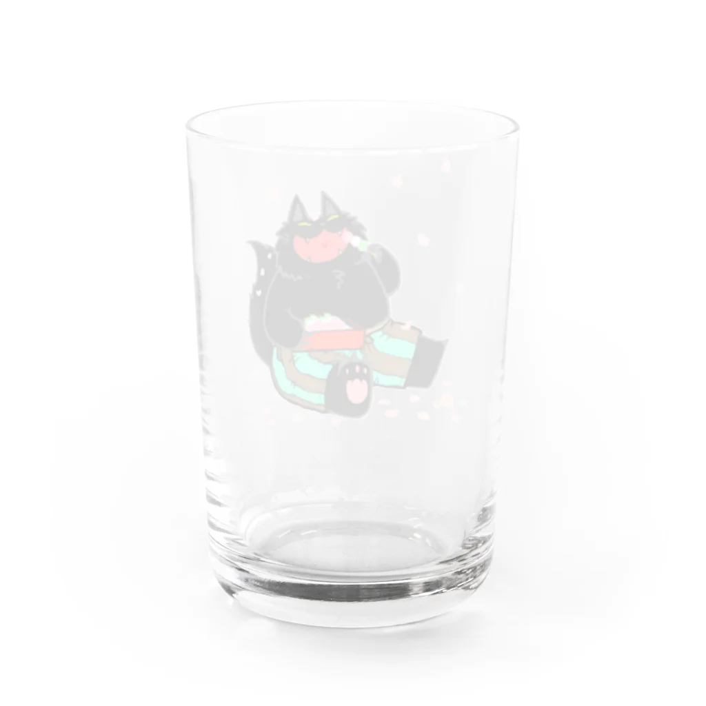 そのへんの黒猫の花よりなんとか Water Glass :back