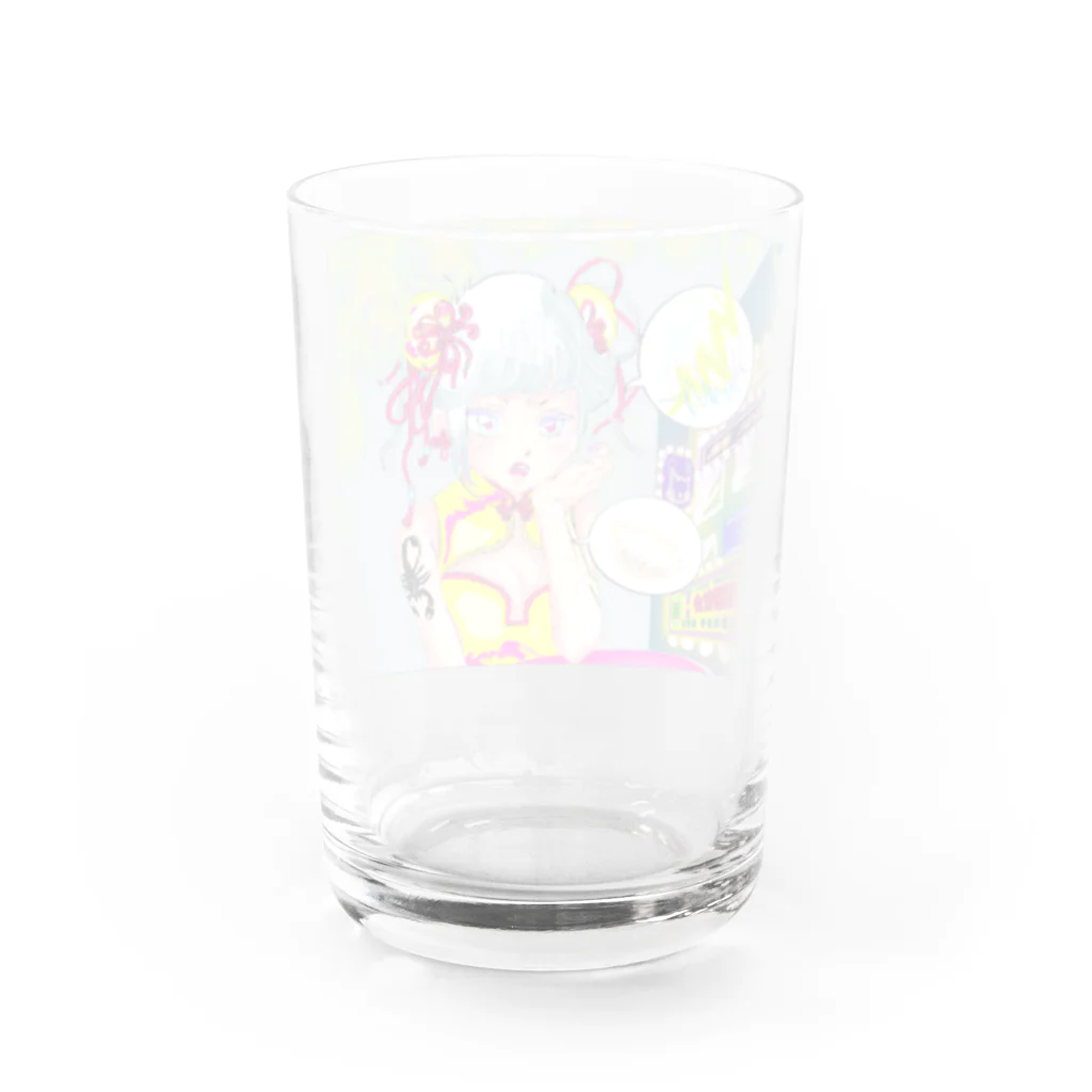 nekoshima-nekotaの餃子食べたいガール Water Glass :back