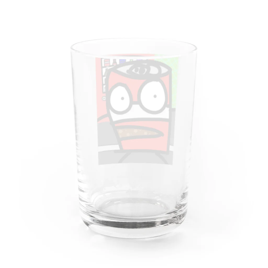 雄大な蒼い空の缶ジュースのコーラくん Water Glass :back