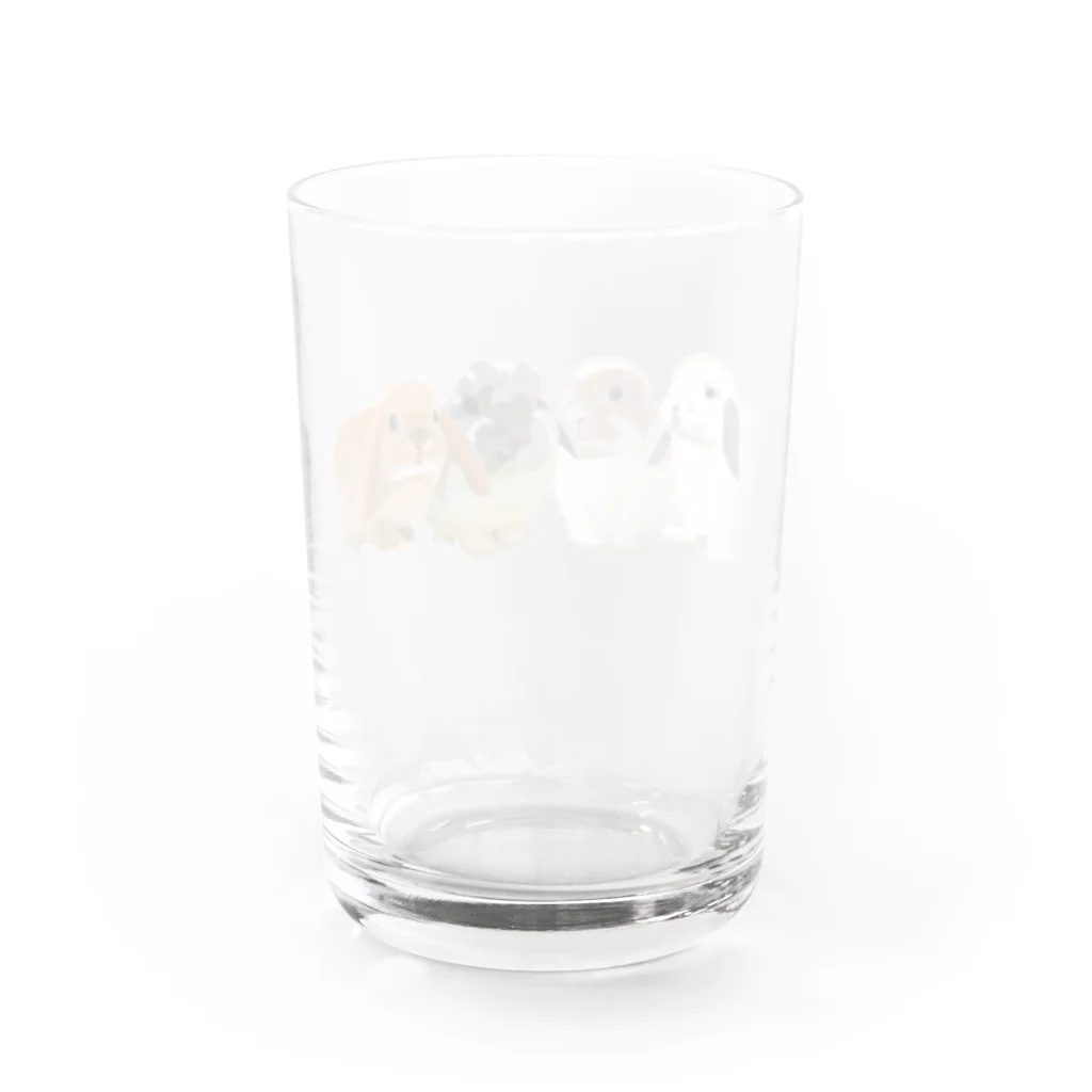 masumi maedaの寄り添う　ウサギ達 Water Glass :back