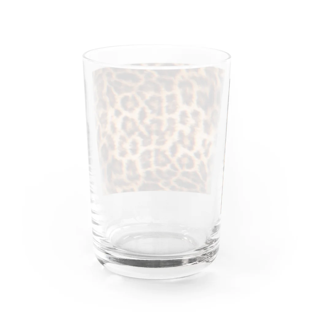 キッチンファラオのヒョウ柄　デザイン Water Glass :back