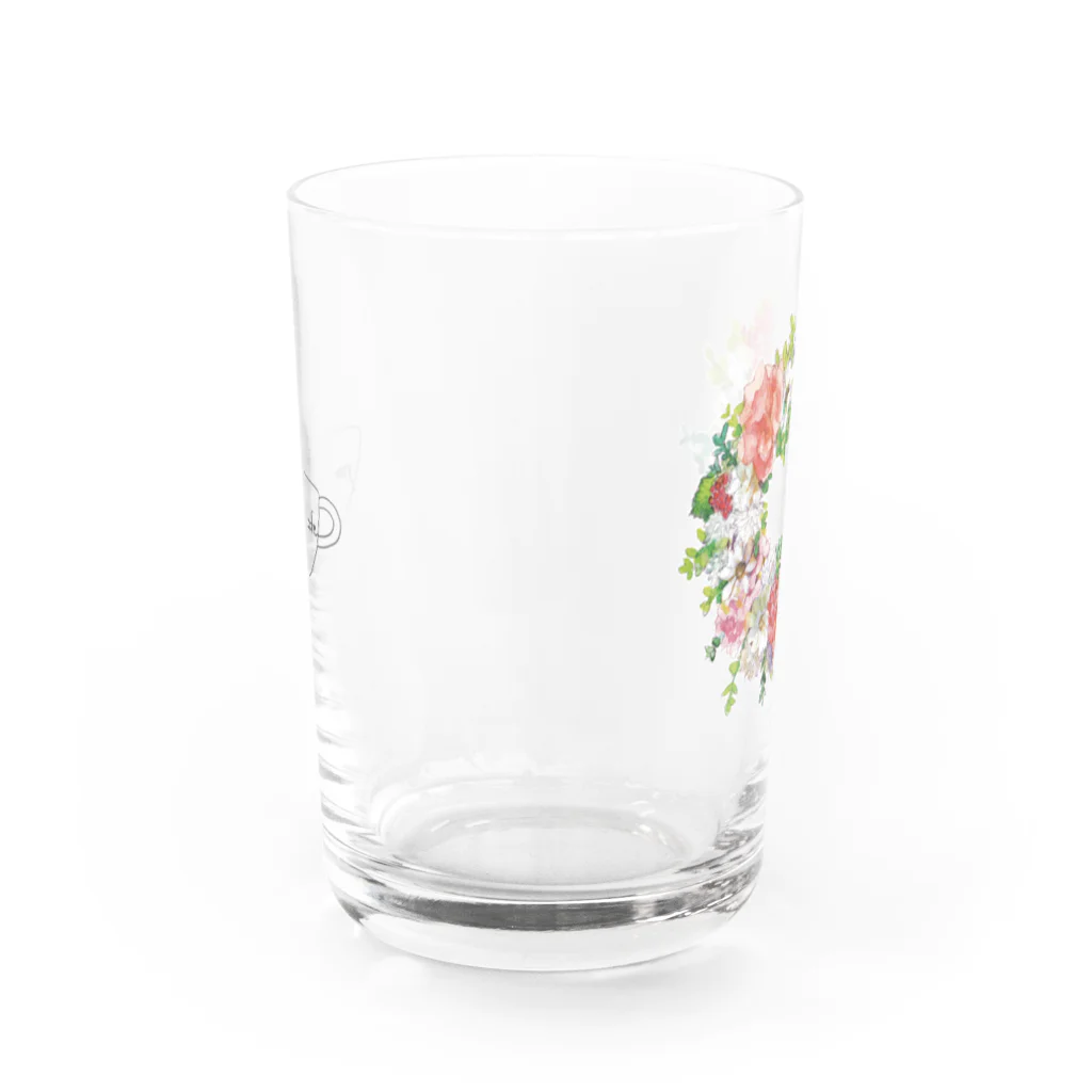 ヨモギカフェのフラワーリース Water Glass :back