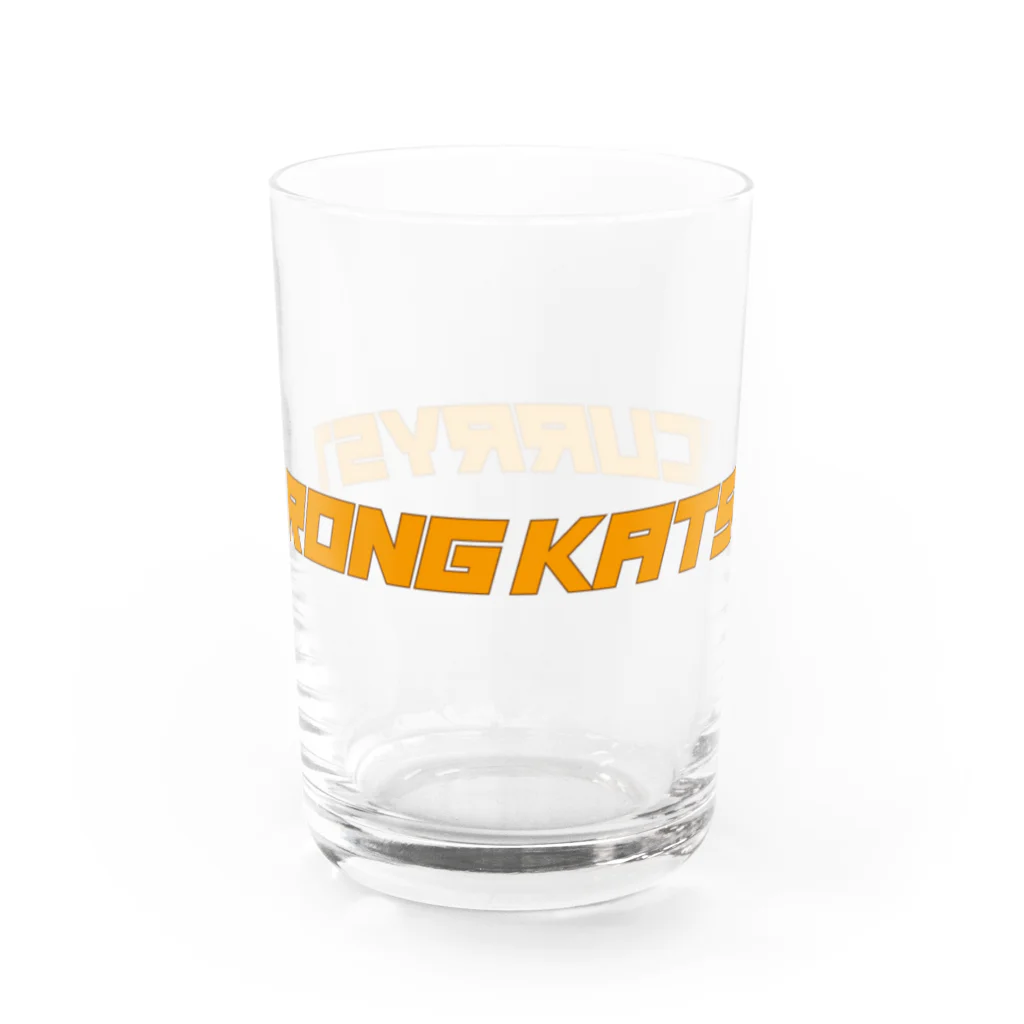 ハロー松田のとんかつTシャツのKASTUCURRYSTRONGKARAI Water Glass :back