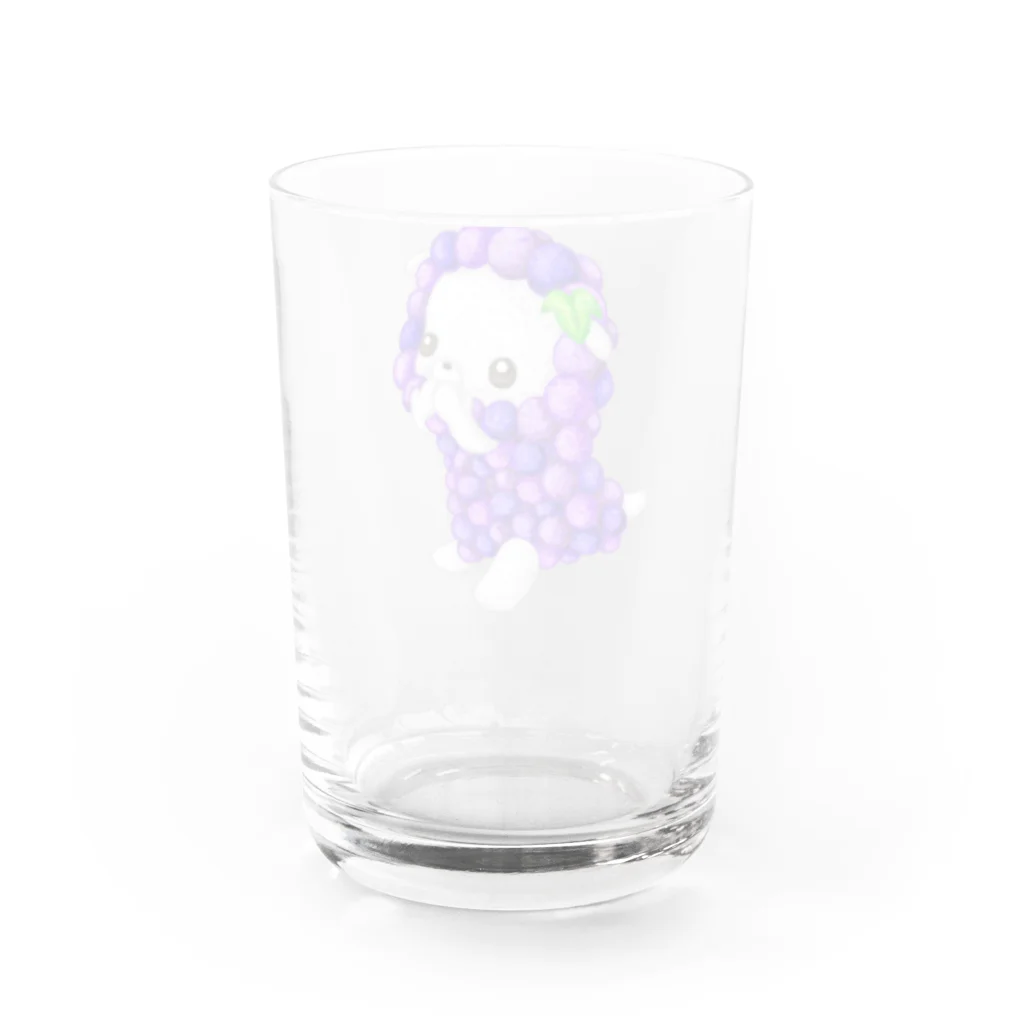 satoayaのアニマルカフェのフルーツアニマル　ブドウヒツジ Water Glass :back