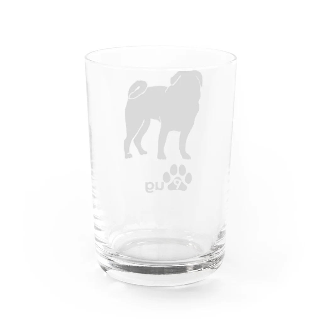 bow and arrow のパグ犬 Water Glass :back