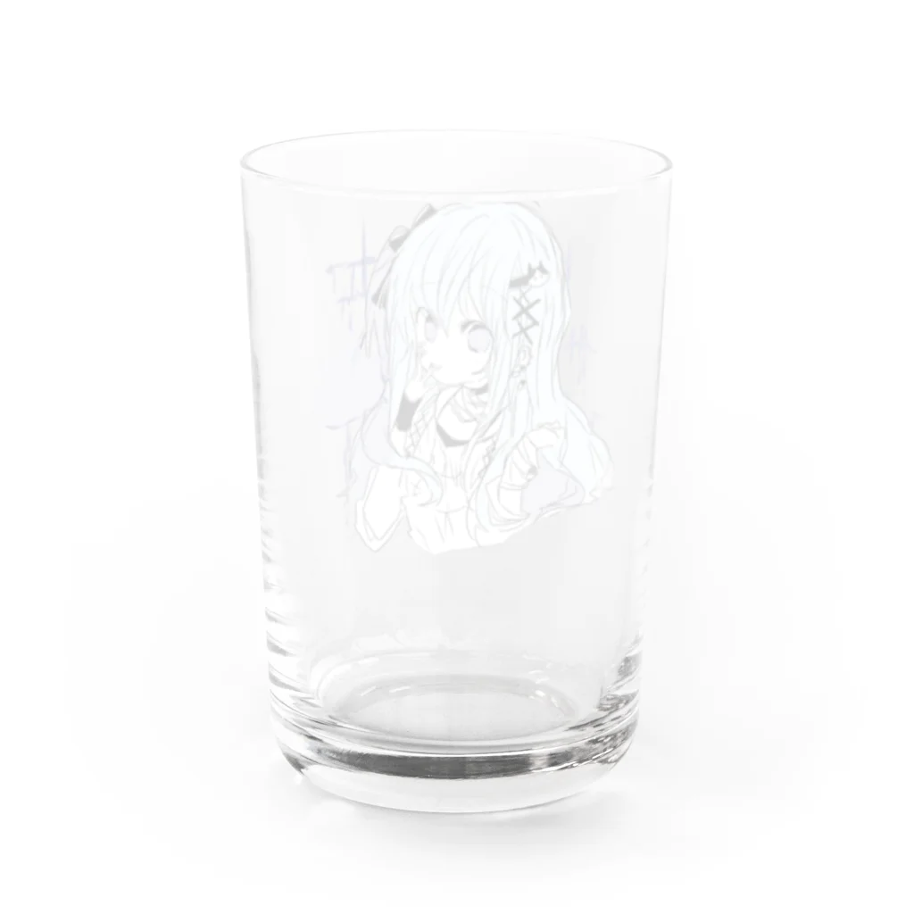 blossomの淡色青紫系女の子 Water Glass :back