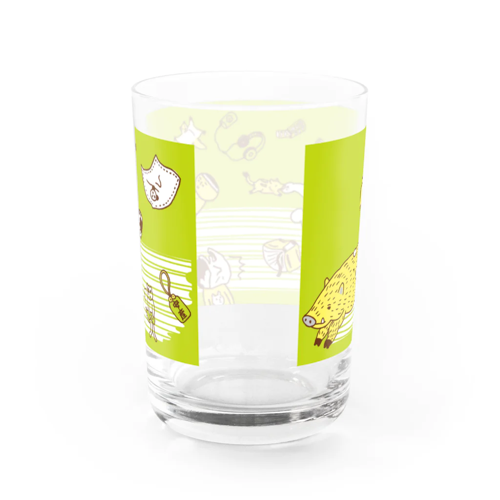 OKAMEのイノシシタクシー Water Glass :back