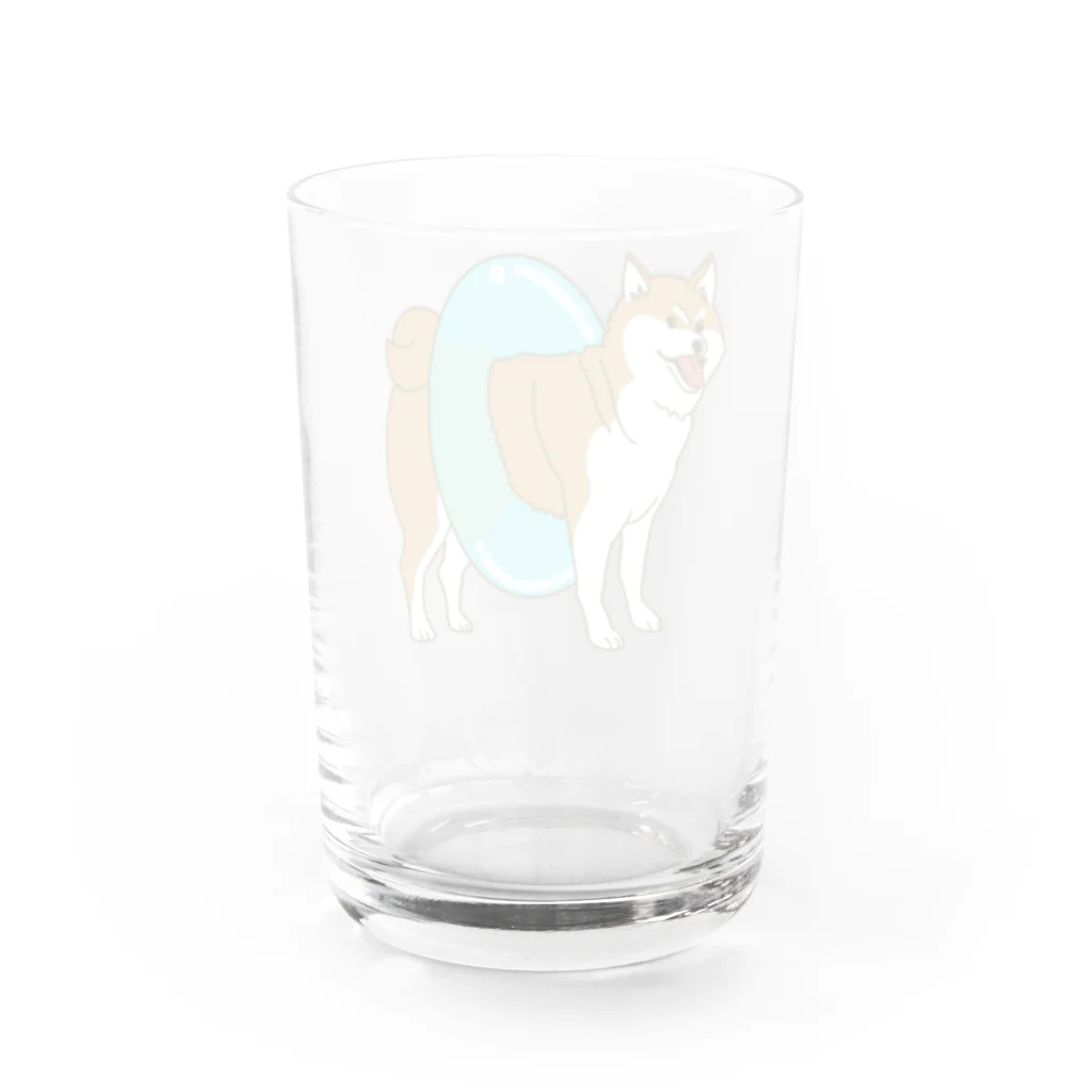 takaseのSHOPのプールに行く気の柴犬 Water Glass :back