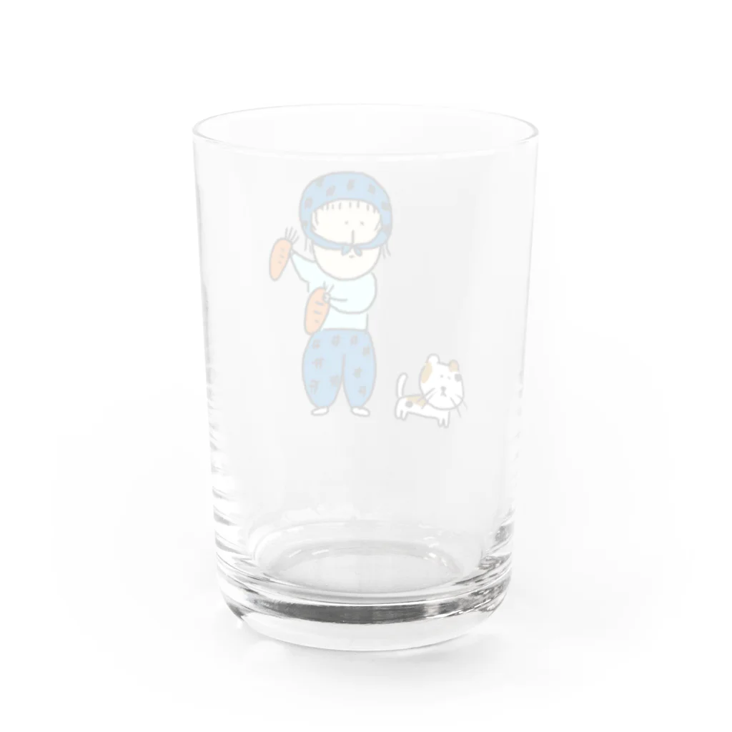 yaseekassy-heppokoの農家とにゃんころ Water Glass :back