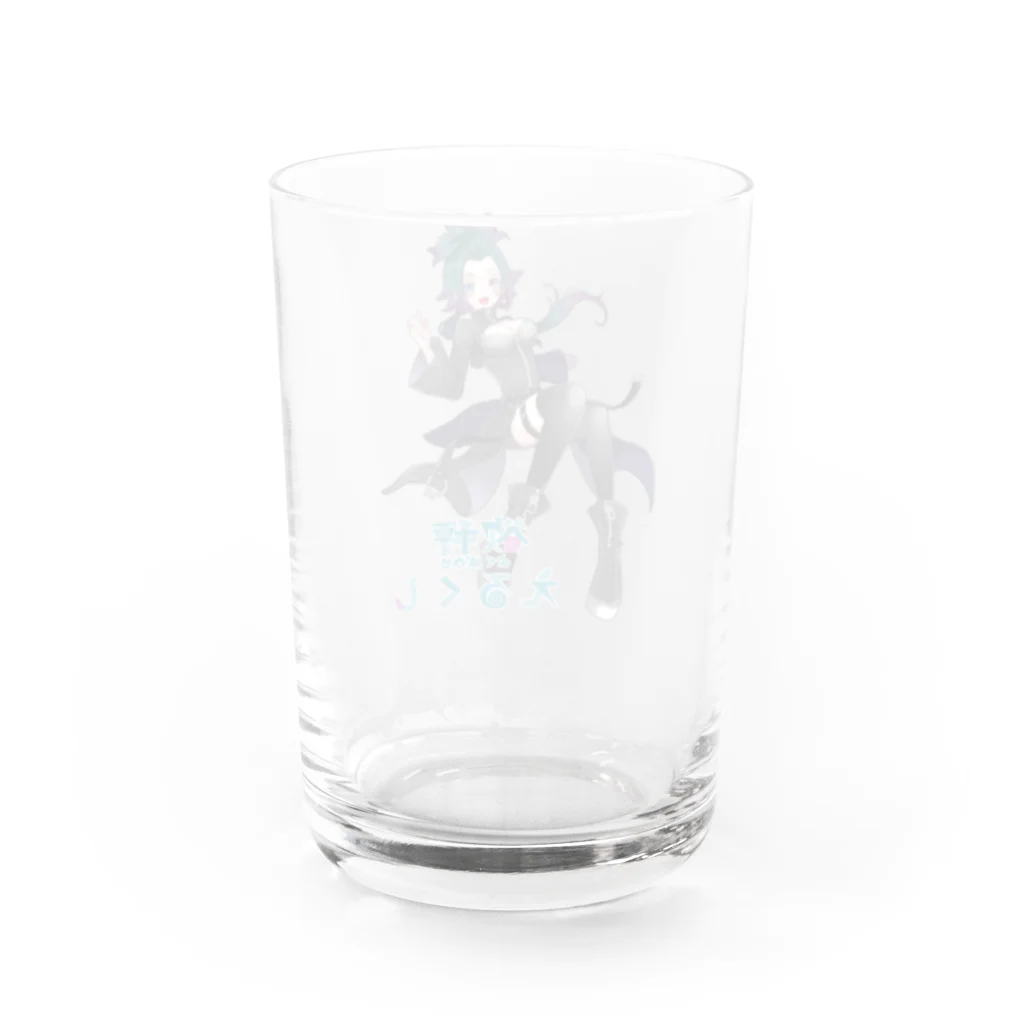 えるくし商店suzuri店の【2周年&新モデル記念】欲秤えるくしグッズ(ロゴ入り) Water Glass :back