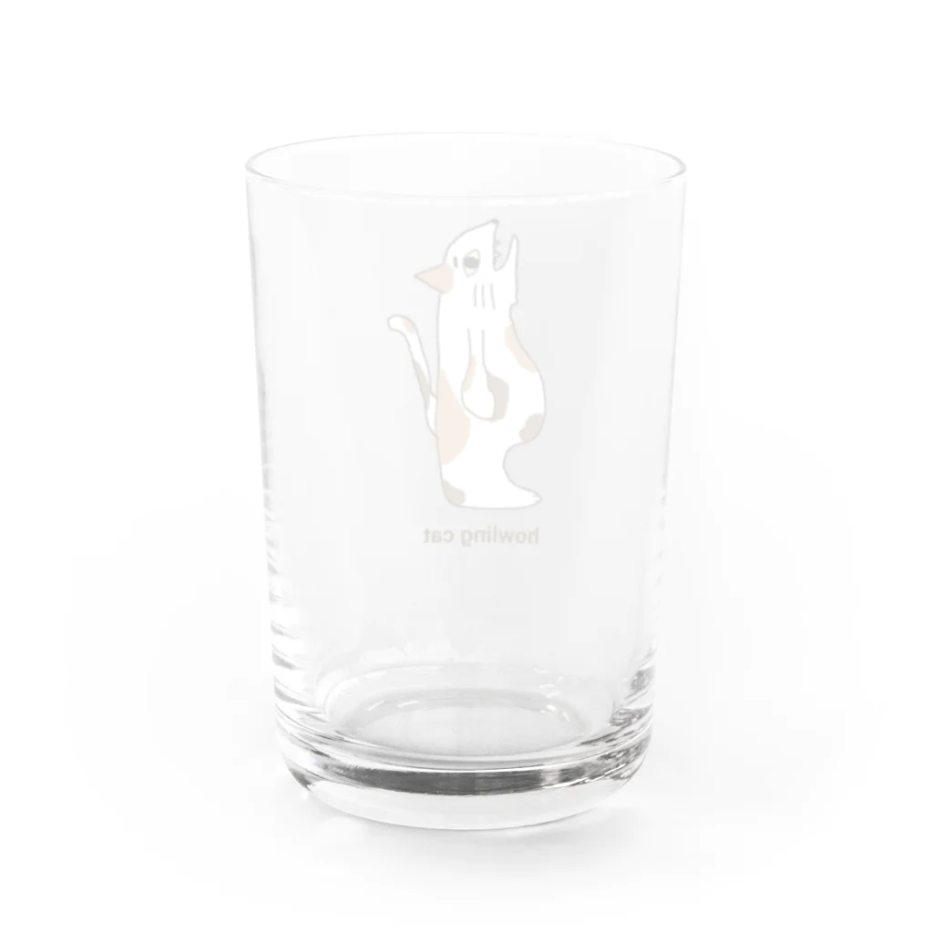 吠える動物の吠えるネコ Water Glass :back