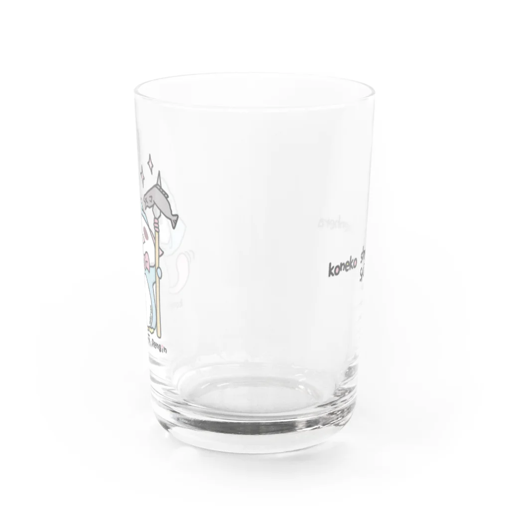 itsuto-こねこしょうしょうめんへらのグラス「とってきぃたあああ/ぺんぎんver」＋たんぶらー Water Glass :back